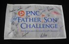 PGA GREATS AUTOGRAPHED PNC FATHER/SON GOLF FLAG - PALMER, NICKLAUS, TREVINO,
