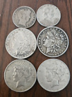 New ListingLot mixed (6 coins) $5 FV of 90% Silver US coins Morgan/Peace/Barber/Franklin