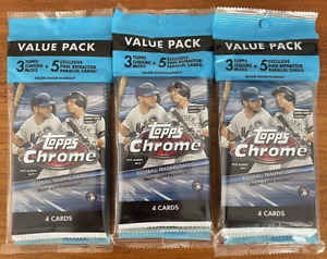 2020 Topps Chrome Baseball Cello Value Pack + 5 Pink Refractors Pack Lot of 3!!