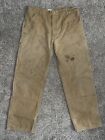 Vintage Made In USA Faded Carhartt Double Knee Pants Men Size 36x31 Tan Brown