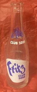 Vintage Fritz Club Soda Beverages 7 Oz Pop ACL Bottle Covington, KY Kentucky