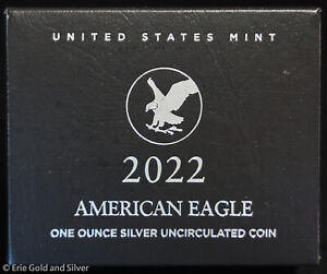 2022-W $1 US Mint Burnished T-2 American Silver Eagle with OGP