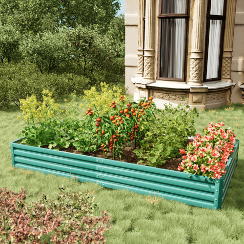 8x4x1FT Raised Garden Bed Kit, Galvanized Planter Raised Garden Boxes Outdoor