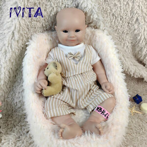 IVITA 18'' Vivid Fullbody Silicone Reborn Baby Boy 7.0lbs Handmade Silicone Doll