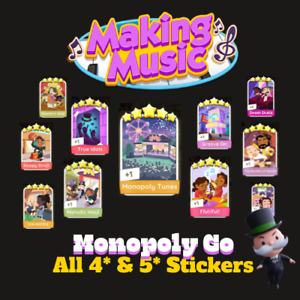Monopoly Go 4 & 5 Star Stickers / Cards ~ FAST DELIVERY (Read Description)