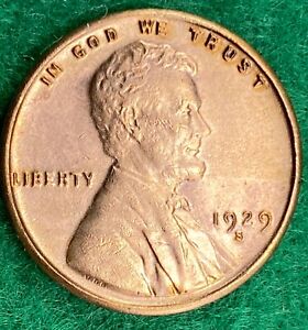 1929-S LINCOLN CENT IN BRIGHT COPPER COLOR AND SURFACES AND DETAILS FOR MILES