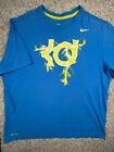 Nike Dri-Fit KD T-Shirt Men Size 2XL Kevin Durant Blue Yellow Logo Short Sleeve