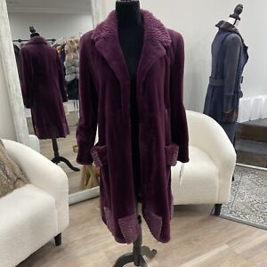 Guy LaRoche Paris Furs Purple Sheared Mink Coat 42 NWT