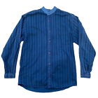 Wah Maker Men's Rangewear Band Collar Stripe Frontier Western Shirt Size M