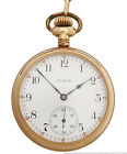 Large Antique Elgin Illinois 16s Mens Open Face Running Pocket Watch W/ Chain