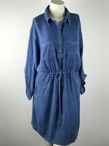 SONG OF STYLE Women’s XL Chambray Med Wash Button Down Shirt Dress Pockets