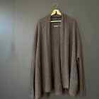 Vince Cable Knit Yak Wool Brown Open Front Cardigan Size Small