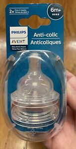 Philips Avent ANTI-COLIC Bottle Nipples 2 Pack 6m+ FAST FLOW #4 Classic NEW!!