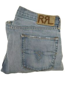 RRL Ralph Lauren Double RL Denim Jeans USA 33x34(32) Button Light Selvedge