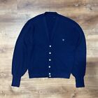 Rare Vintage CHRISTIAN DIOR Spell Out Button Front Cardigan Sweater 90s Navy M