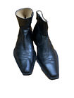 Gianni Barbato black leather men's cowboy boots size EU 43 UK 9