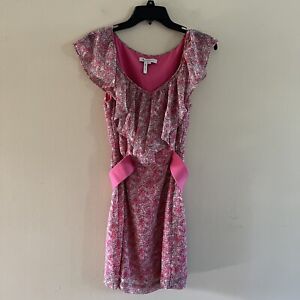 BCBG Pink Floral Dress Sz S
