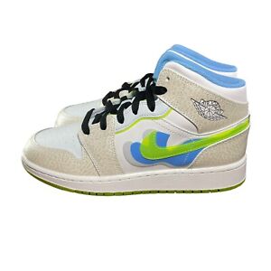 Nike Air Jordan 1 Mid SE GS Platinum Volt DV1314-017 Size 5Y Women Size 6.5