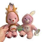 Easter CARE BEARS Share Bear w/Bunny Suit~9” Plush Pink  2005 & Cheer Bear 2007