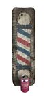 Weathered Wood Hand Painted Barber Shop Pole Sign 25