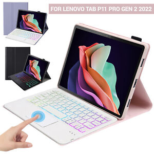 For Lenovo Tab P11 Pro (2nd Gen) Backlit Keyboard Tablet Case Cover+Mouse