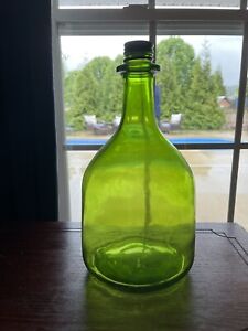 Vintage Large 3 Liters  Beautiful Green Glass Bottle