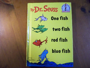 One Fish Two Fish Red Fish Blue Fish Dr. Seuss Hardcover 1960, 1988
