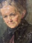 Antique Oil Painting On Canvas Portrait 23x18” Matriarch Rare