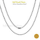 Stainless Steel Silver Ball Bead Chain Bracelet Necklace Men Women 1mm-5mm 7-38