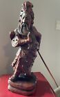 Asian Sculpture Chinoiserie Rosewood Guan Yu Chinese Warrior Hand Carved