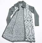 Anthropologie Moth Open Cardigan Women's Small Knit Geometric Mohair Wool Long