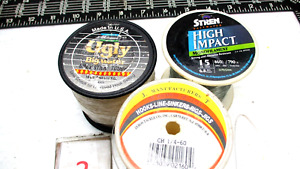 Lot of 3 Assorted Brands And Test Fishing Line Spools.