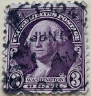 Rare 1932 US 3 Cent George Washington Stamp Purple / Violet w/Black Eyes LOOK 👀