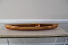 GORGEOUS VINTAGE LARGE 47 INCH WOOD CANOE WITH ONE OAR