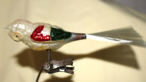 Vintage Mercury Glass Clip On Owl Bird Holiday Christmas Ornament