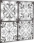 4-Panel Iron Wall Decor Indoor Outdoor Metal Decoration Wall Art with Keyhole...