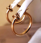14k gold hoop earrings pierced snap KNOTTED vintage mint