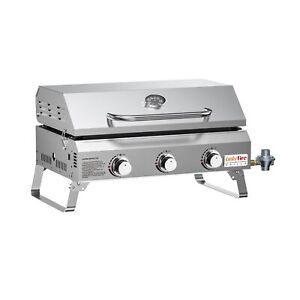 Onlyfire Flat Top Gas Griddle with Lid, 3-Burner Stainless Steel Propane Gas ...