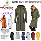 Women Long Raincoat Lightweight Hooded Outdoor Hiking Forest Fashion Rainwear