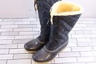 LL Bean Duck Boots Quilted Sherpa Lined High Tops Made In USA Women’s 9 Black