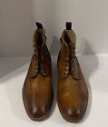 NEW Aldo men's brown leather side zip & lace up chelsea boots size 12