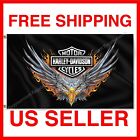 Harley Davidson Banner 3x5 Ft Flag USA Flag Large Garage FREE Shipping USA
