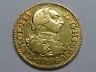 1786 MADRID 1/2 ESCUDO CHARLES III SPANISH GOLD COIN SPAIN COLONIAL ,