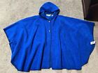 The Vermont Country Store USA Poncho Hood Looped Wool Button Cape Sz XL/2X Blue