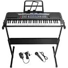 Digital Music Piano Keyboard - Portable Electronic Instrument w Stand - 61 Key