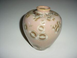 New ListingJohn Manka Mankameyer Cream-Beige-Gold Crystalline Glaze Studio Art Pottery Vase