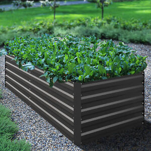 6x3x1.5ft Raised Garden Bed Kit Outdoor Large Metal Patio Planter Box w/ 2 Glove