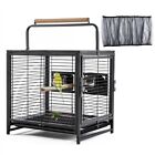 25.5inch Wrought Iron Bird Travel Carrier Cage Parrot Cage with Wooden Handle