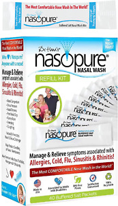 Nasopure Nasal Wash, Refill Kit, “The Nicer Neti Pot” Sinus Wash Kit, Comfortabl