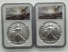 2021 $1 Silver Eagle 2 Coin Set Final Type 1 & First Type 2 NGC MS69 Eagle Label